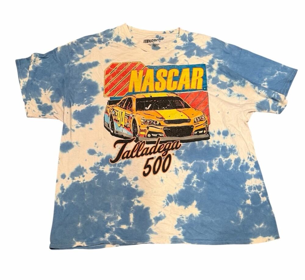 NASCAR Talladega 500 Retro Tie Dye T Shirt Mens XL Cotton Racing Tee